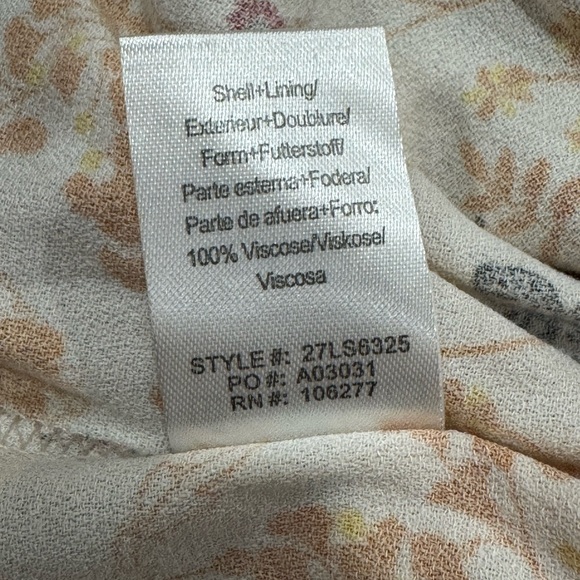 Hale Bob Orange Cream Floral Butterfly Long Sleeve Boho Dress Vinita Maxi NWT - Picture 11 of 11